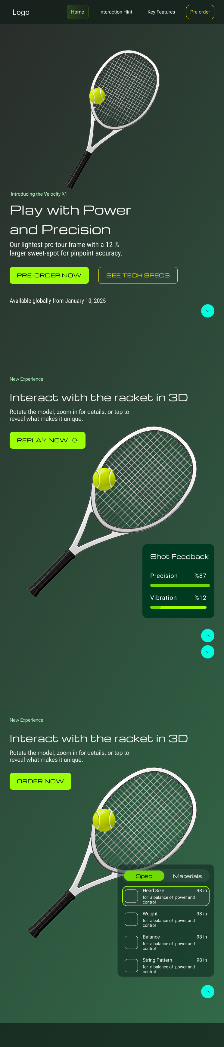 Mid-fi tablet layout